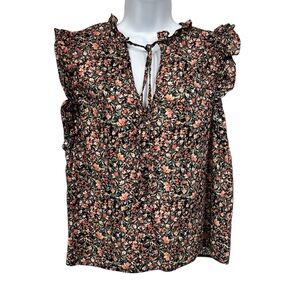 BB Dakota by Steve Madden Floral Blouse - Black and Pink